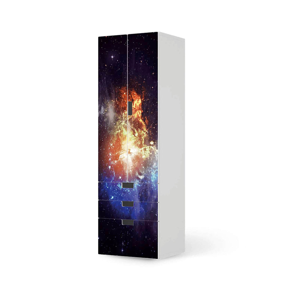 Klebefolie Nebula - IKEA Stuva kombiniert - 3 Schubladen und 2 große Türen (Kombination 1)  - weiss
