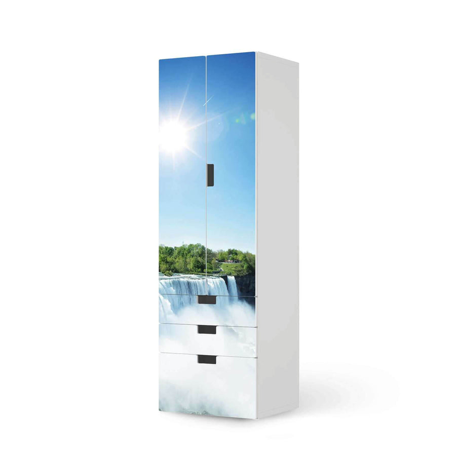 Klebefolie Niagara Falls - IKEA Stuva kombiniert - 3 Schubladen und 2 große Türen (Kombination 1)  - weiss