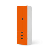 Klebefolie Orange Dark - IKEA Stuva kombiniert - 3 Schubladen und 2 große Türen (Kombination 1)  - weiss