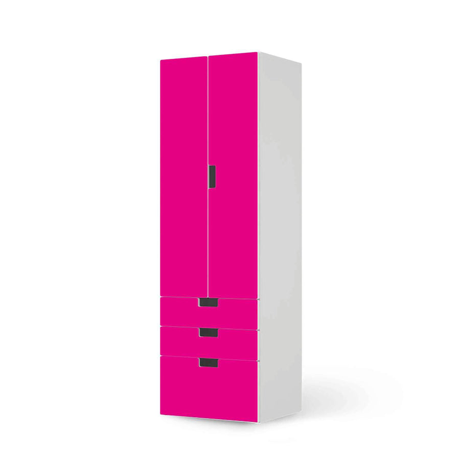 Klebefolie Pink Dark - IKEA Stuva kombiniert - 3 Schubladen und 2 große Türen (Kombination 1)  - weiss