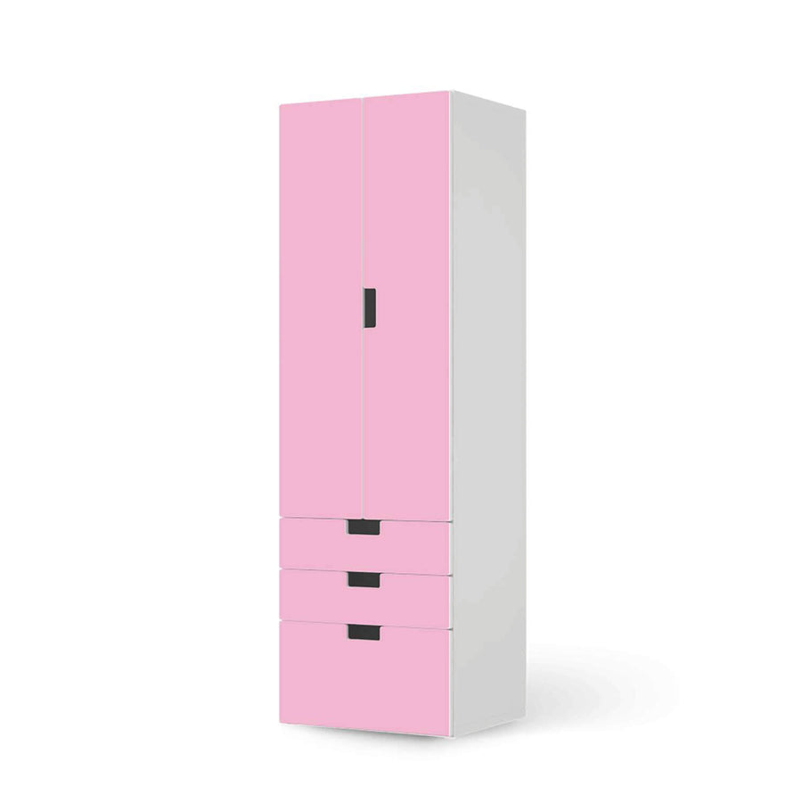 Klebefolie Pink Light - IKEA Stuva kombiniert - 3 Schubladen und 2 große Türen (Kombination 1)  - weiss