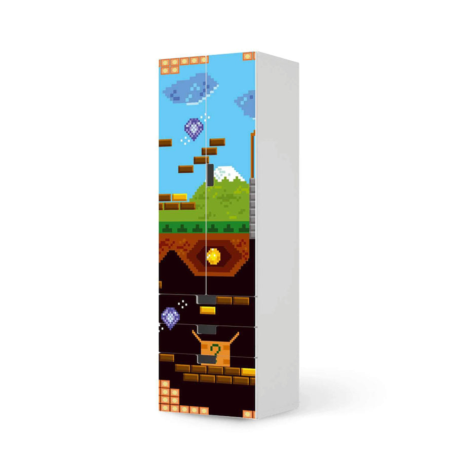 Klebefolie Pixelmania - IKEA Stuva kombiniert - 3 Schubladen und 2 große Türen (Kombination 1)  - weiss