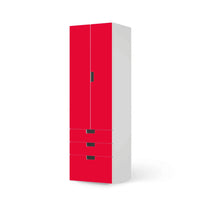 Klebefolie Rot Light - IKEA Stuva kombiniert - 3 Schubladen und 2 große Türen (Kombination 1)  - weiss