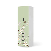 Klebefolie White Blossoms - IKEA Stuva kombiniert - 3 Schubladen und 2 große Türen (Kombination 1)  - weiss