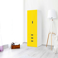Klebefolie Gelb Dark - IKEA Stuva kombiniert - 3 Schubladen und 2 große Türen (Kombination 1) - Wohnzimmer