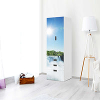 Klebefolie Niagara Falls - IKEA Stuva kombiniert - 3 Schubladen und 2 große Türen (Kombination 1) - Wohnzimmer