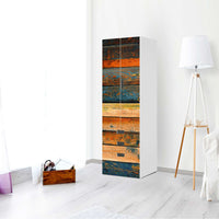 Klebefolie Wooden - IKEA Stuva kombiniert - 3 Schubladen und 2 große Türen (Kombination 1) - Wohnzimmer