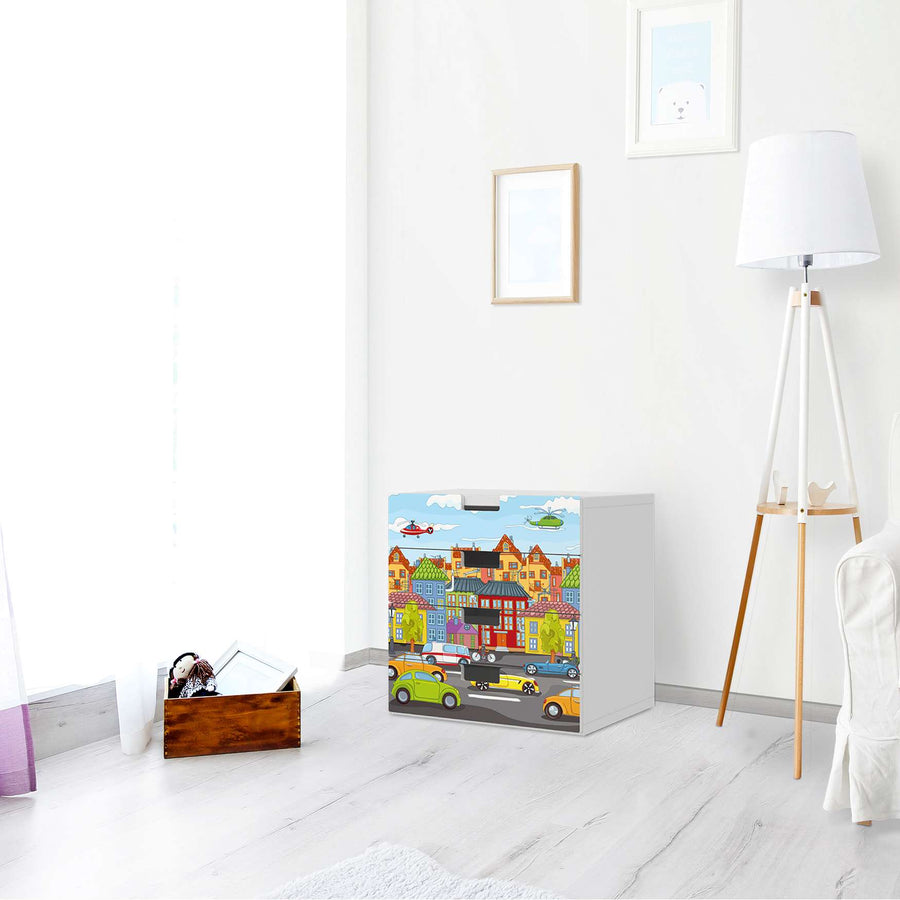 Klebefolie City Life - IKEA Stuva Kommode - 4 Schubladen - Kinderzimmer