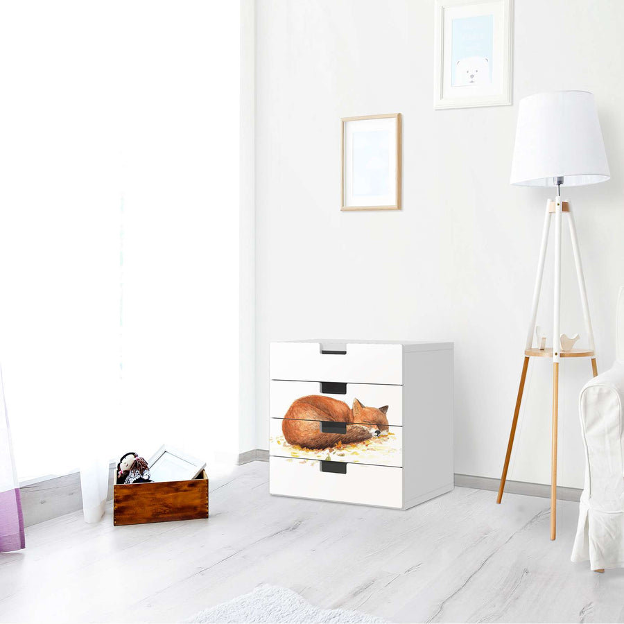 Klebefolie Fuchs - IKEA Stuva Kommode - 4 Schubladen - Kinderzimmer