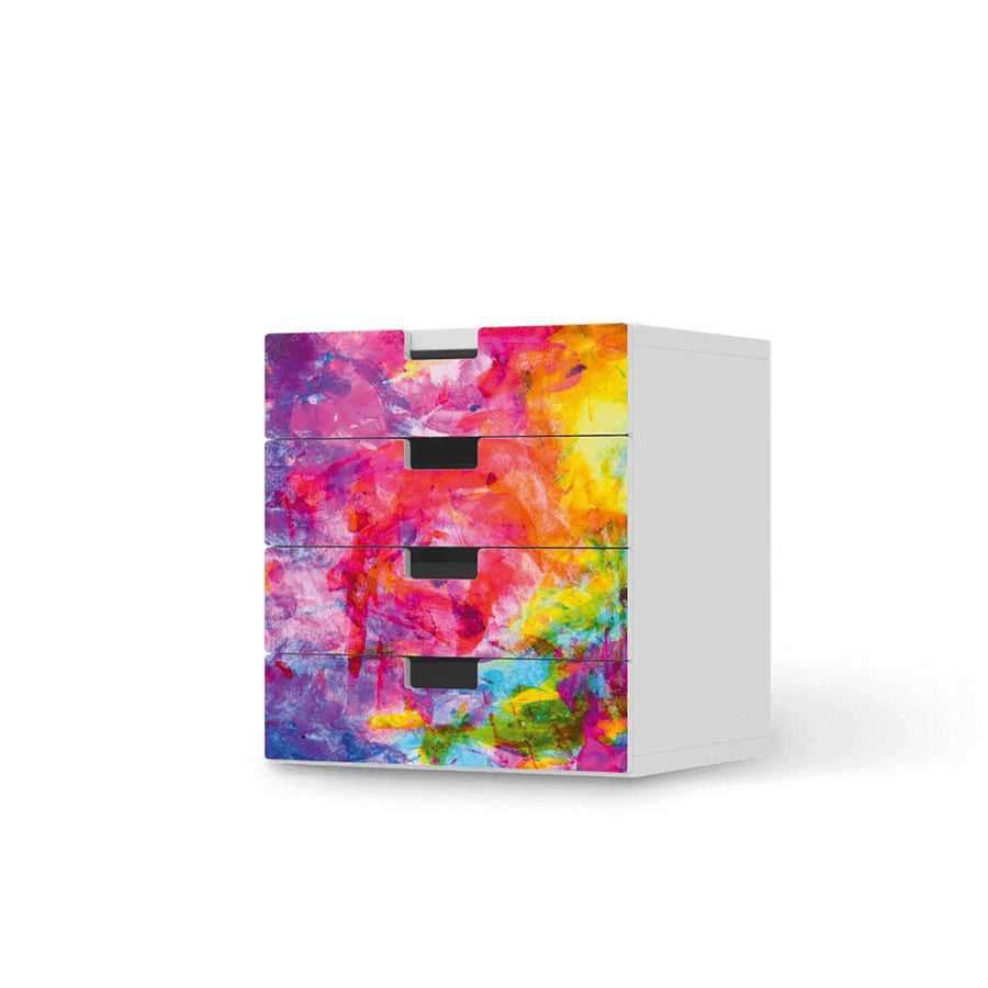 Klebefolie Abstract Watercolor - IKEA Stuva Kommode - 4 Schubladen  - weiss