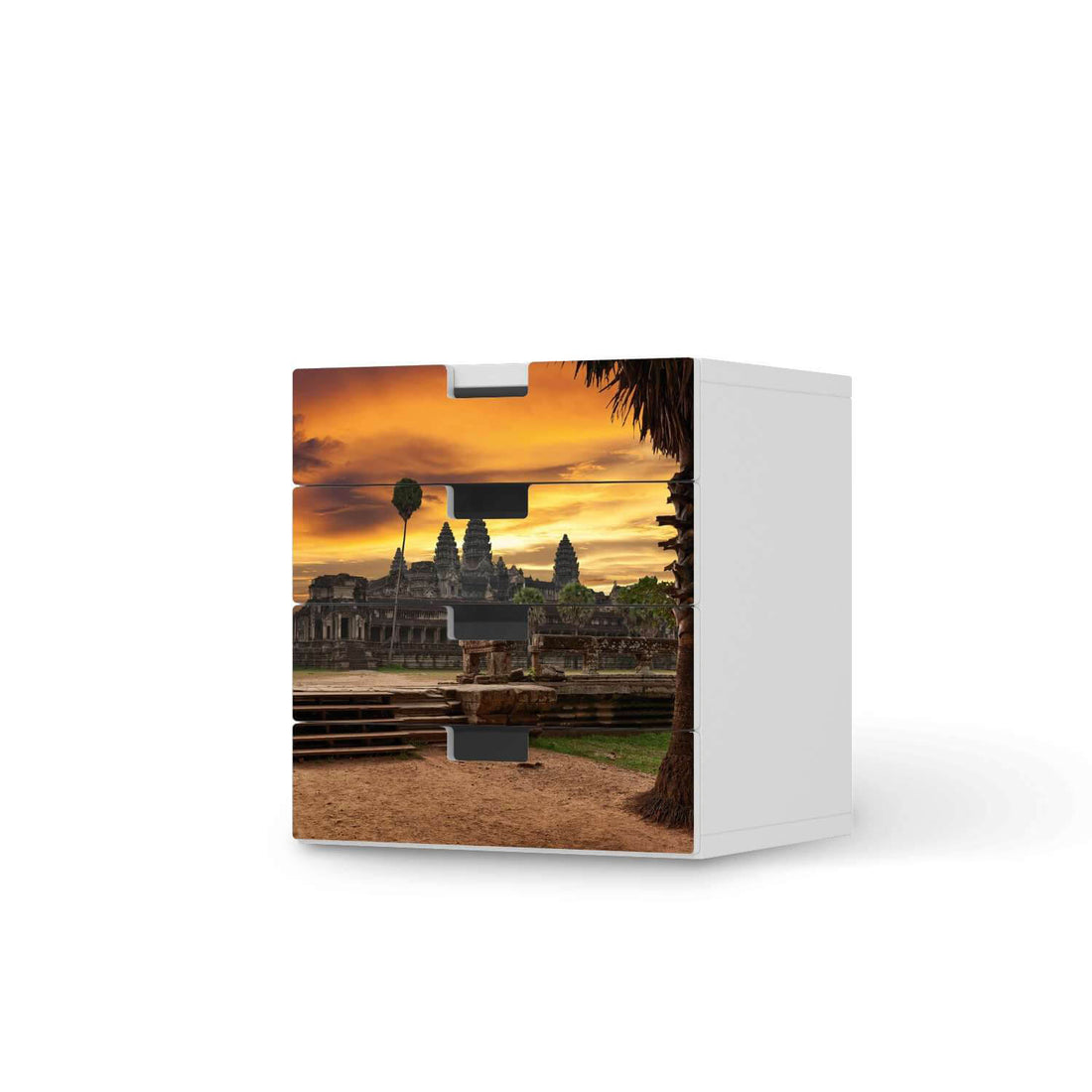 Klebefolie Angkor Wat - IKEA Stuva Kommode - 4 Schubladen  - weiss