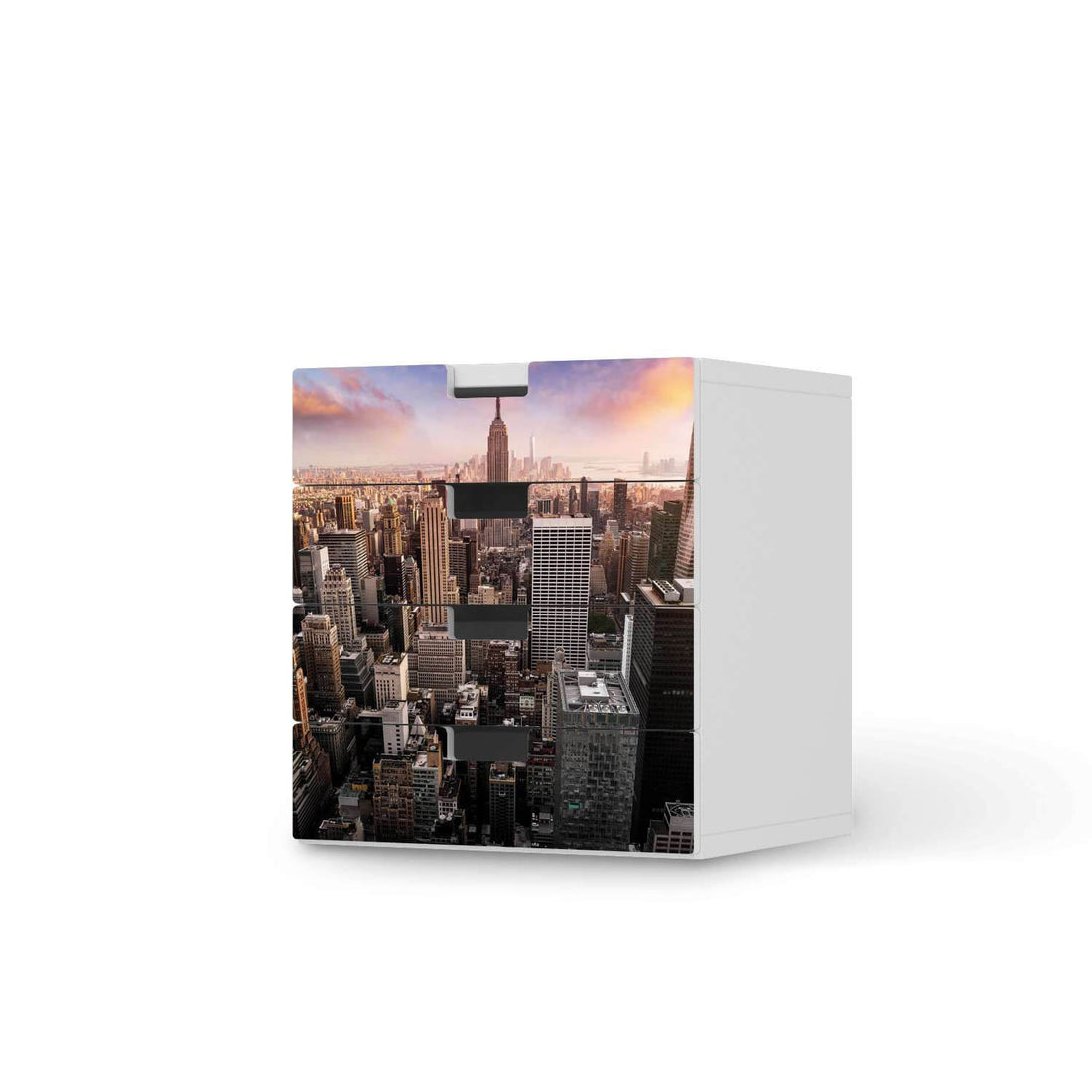 Klebefolie Big Apple - IKEA Stuva Kommode - 4 Schubladen  - weiss