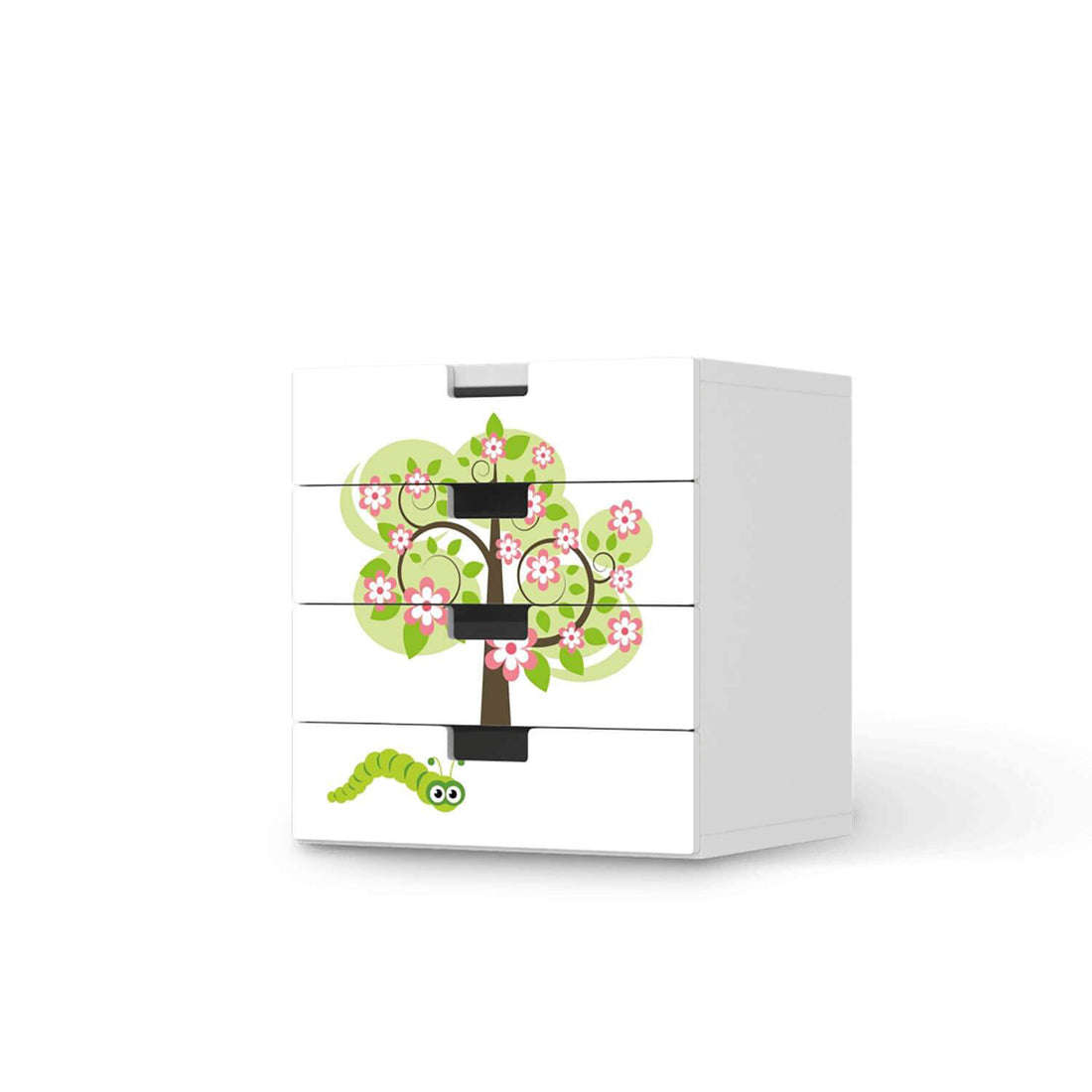 Klebefolie Blooming Tree - IKEA Stuva Kommode - 4 Schubladen  - weiss