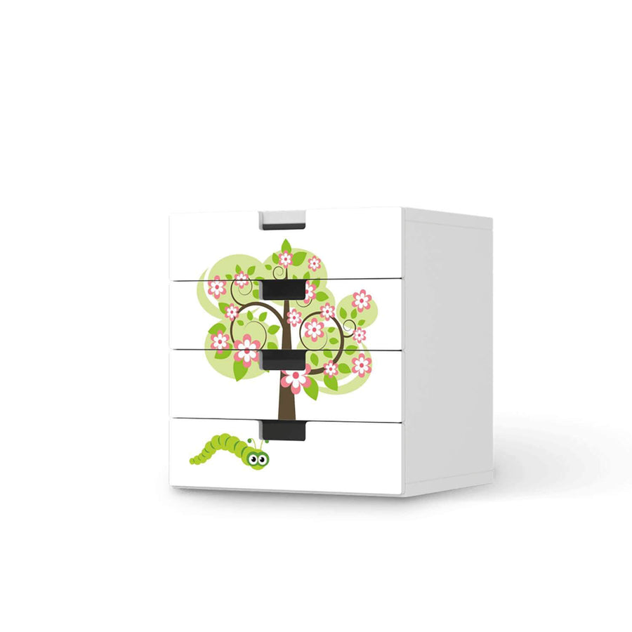 Klebefolie Blooming Tree - IKEA Stuva Kommode - 4 Schubladen  - weiss