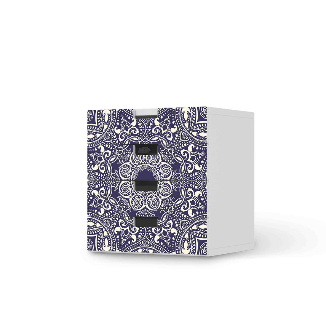 Klebefolie Blue Mandala - IKEA Stuva Kommode - 4 Schubladen  - weiss
