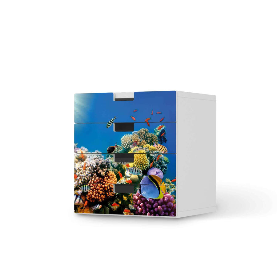 Klebefolie Coral Reef - IKEA Stuva Kommode - 4 Schubladen  - weiss