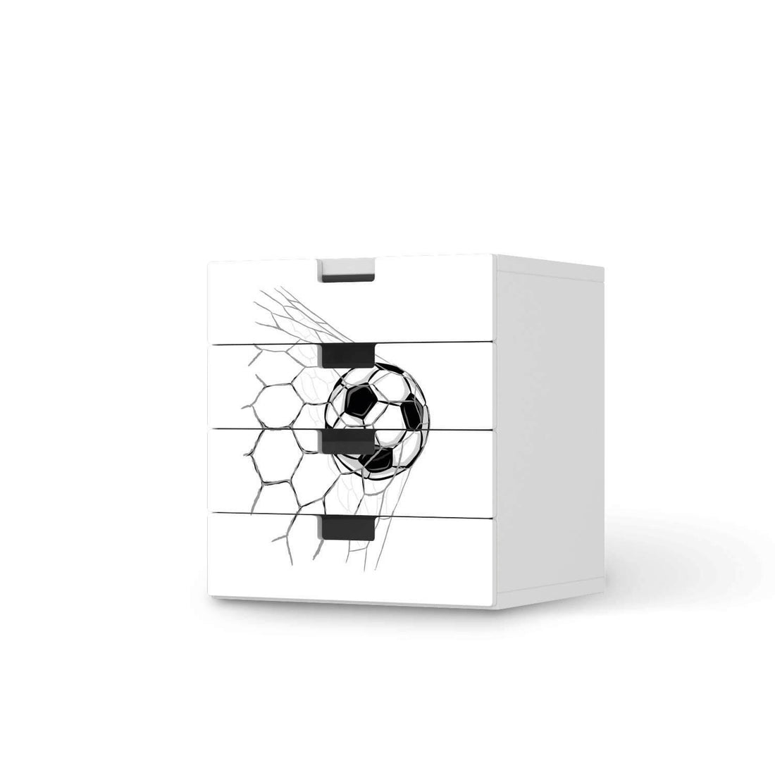 Klebefolie Eingenetzt - IKEA Stuva Kommode - 4 Schubladen  - weiss