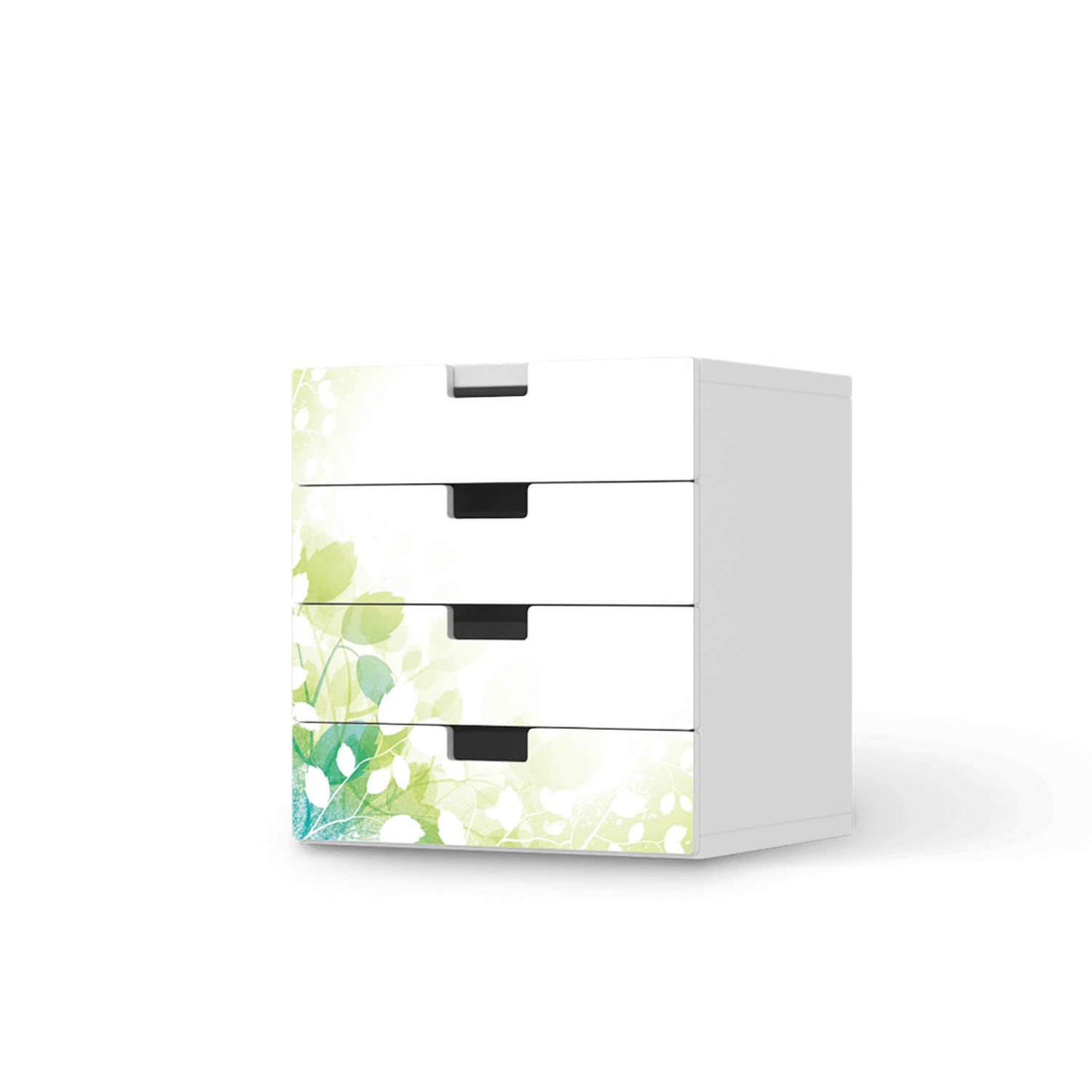 Klebefolie Flower Light - IKEA Stuva Kommode - 4 Schubladen  - weiss