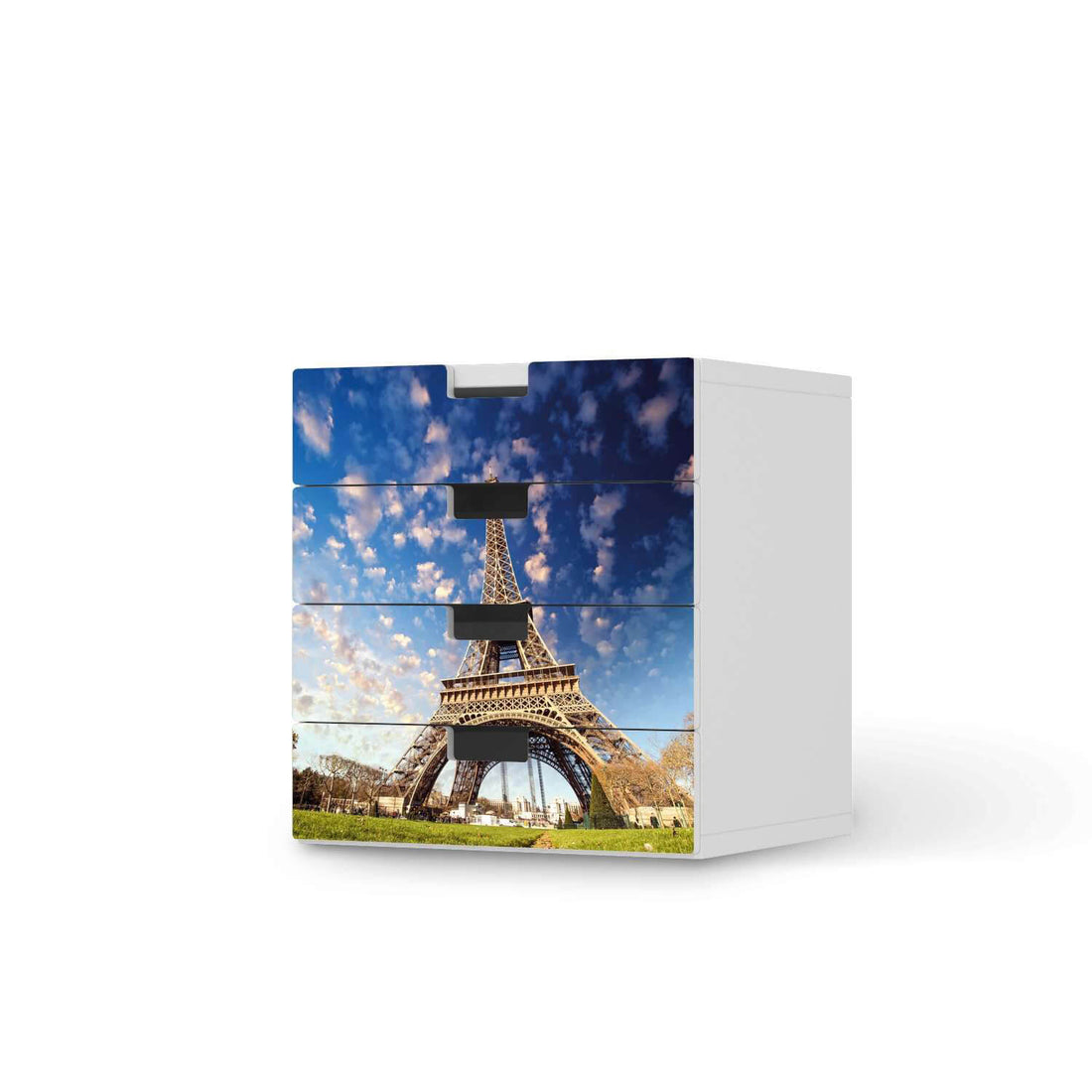 Klebefolie La Tour Eiffel - IKEA Stuva Kommode - 4 Schubladen  - weiss