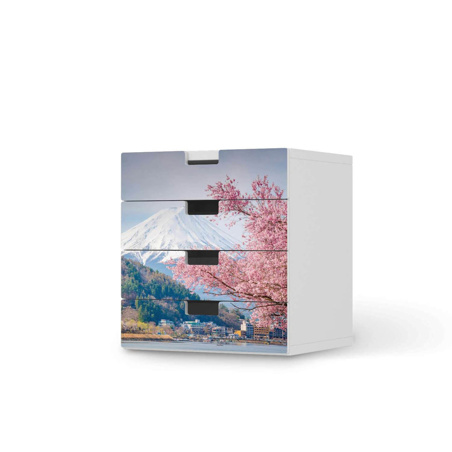 Klebefolie Mount Fuji - IKEA Stuva Kommode - 4 Schubladen  - weiss