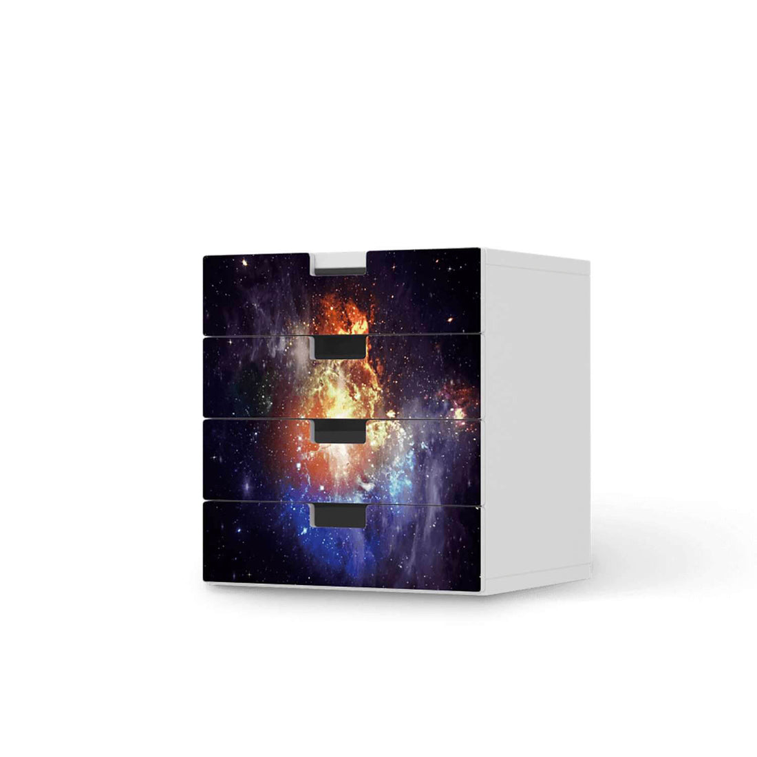 Klebefolie Nebula - IKEA Stuva Kommode - 4 Schubladen  - weiss