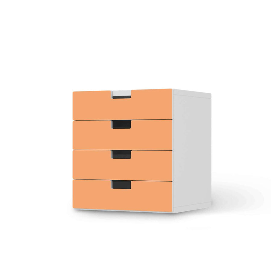 Klebefolie Orange Light - IKEA Stuva Kommode - 4 Schubladen  - weiss