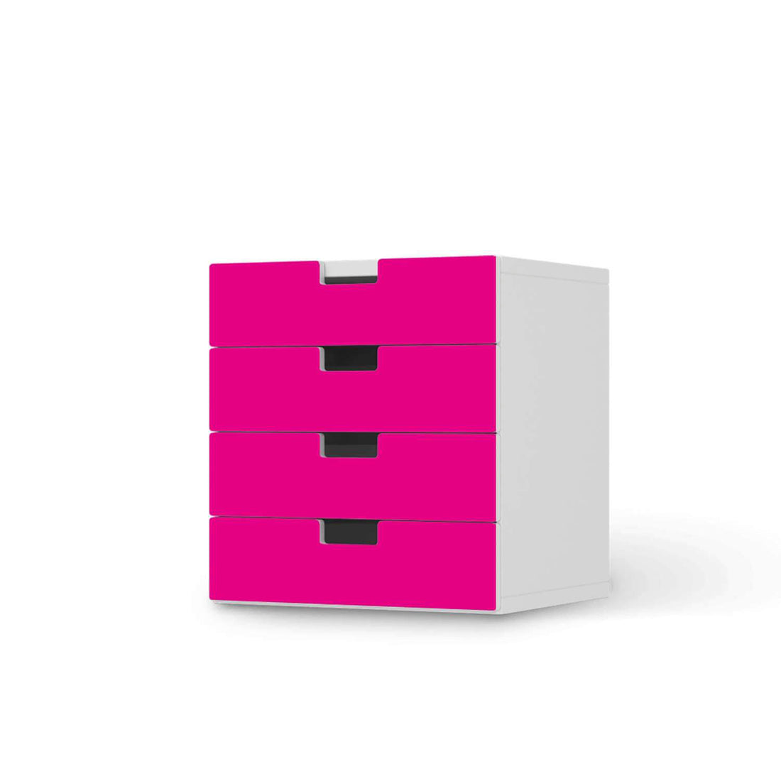 Klebefolie Pink Dark - IKEA Stuva Kommode - 4 Schubladen  - weiss