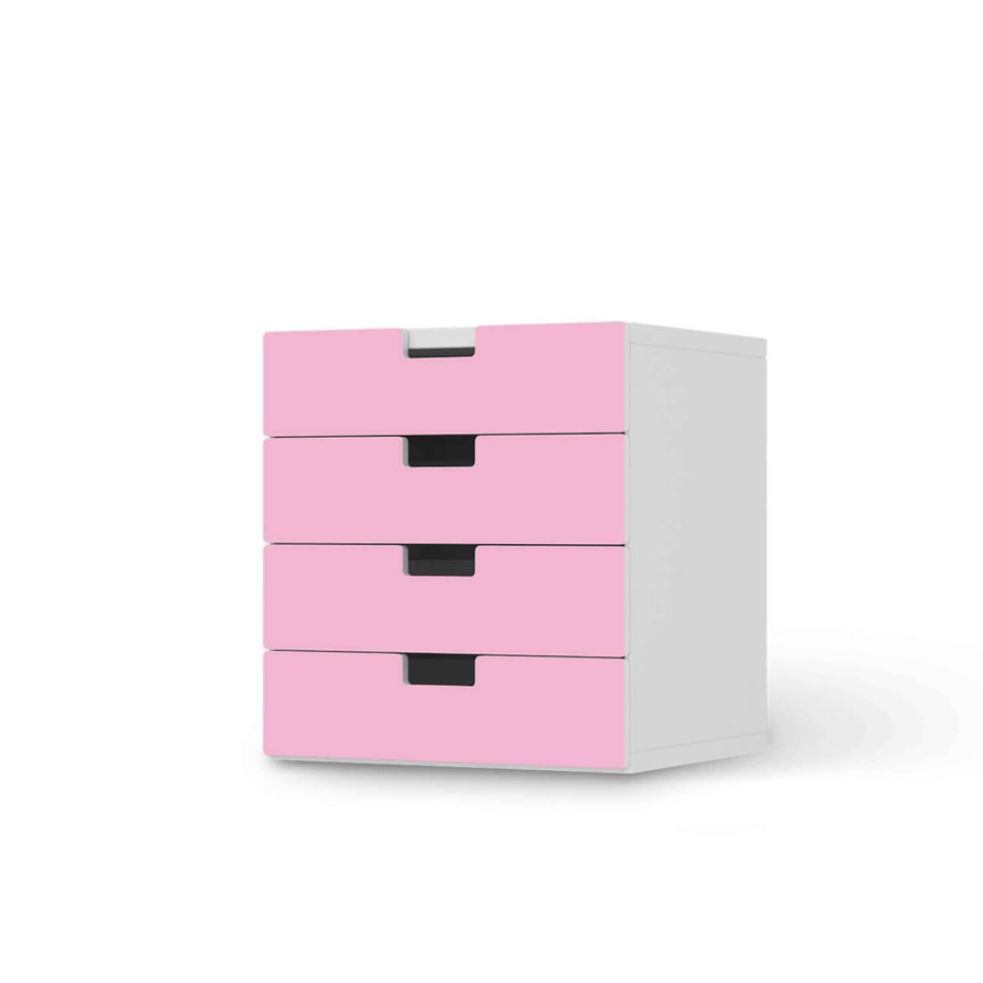 Klebefolie Pink Light - IKEA Stuva Kommode - 4 Schubladen  - weiss