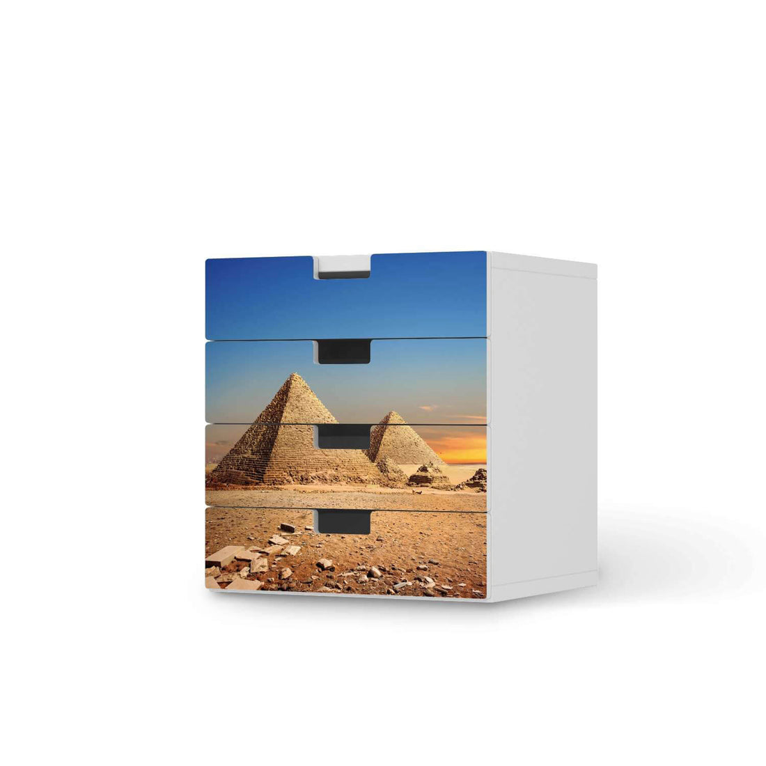 Klebefolie Pyramids - IKEA Stuva Kommode - 4 Schubladen  - weiss