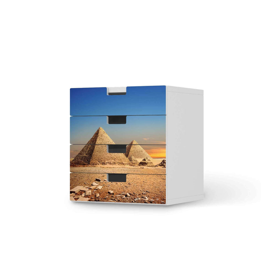 Klebefolie Pyramids - IKEA Stuva Kommode - 4 Schubladen  - weiss