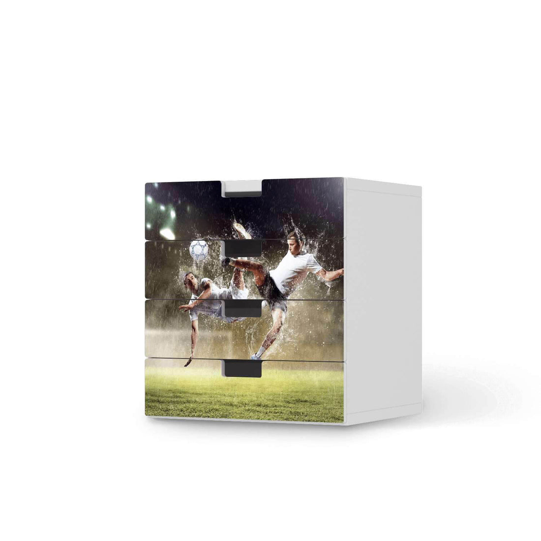 Klebefolie Soccer - IKEA Stuva Kommode - 4 Schubladen  - weiss