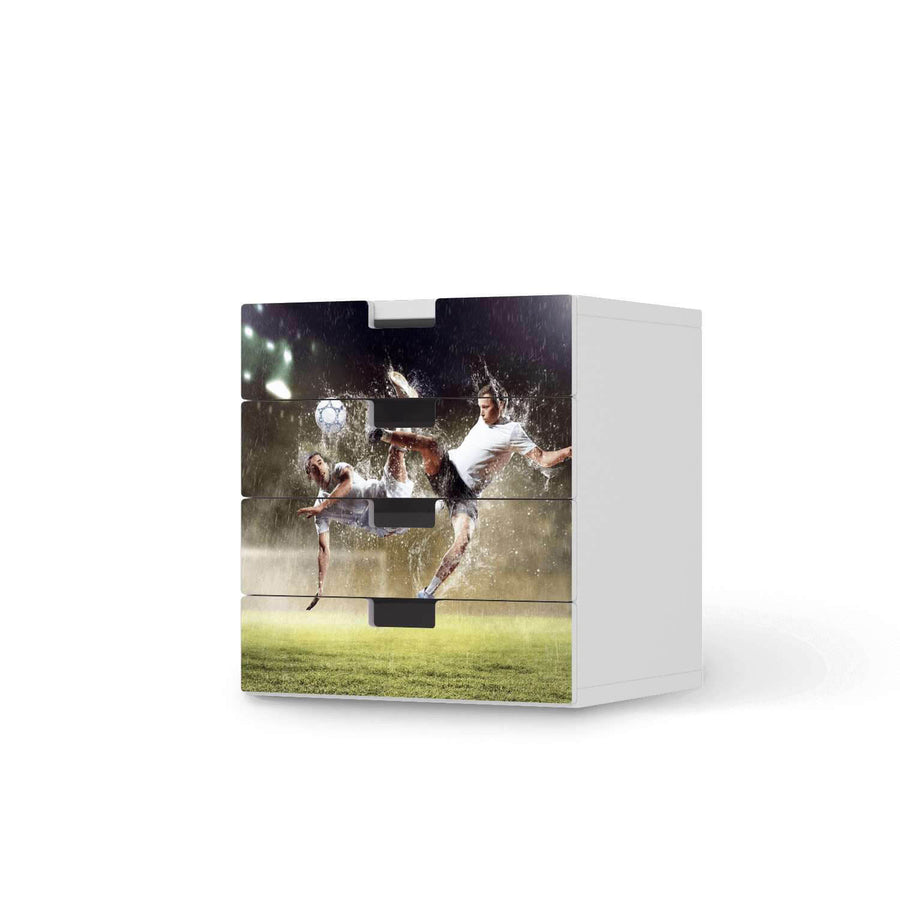 Klebefolie Soccer - IKEA Stuva Kommode - 4 Schubladen  - weiss