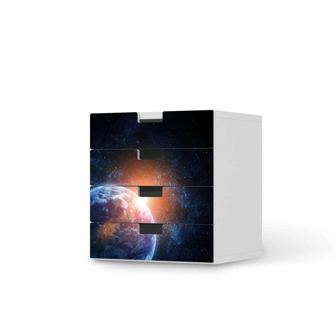 Klebefolie Sunrise - IKEA Stuva Kommode - 4 Schubladen  - weiss