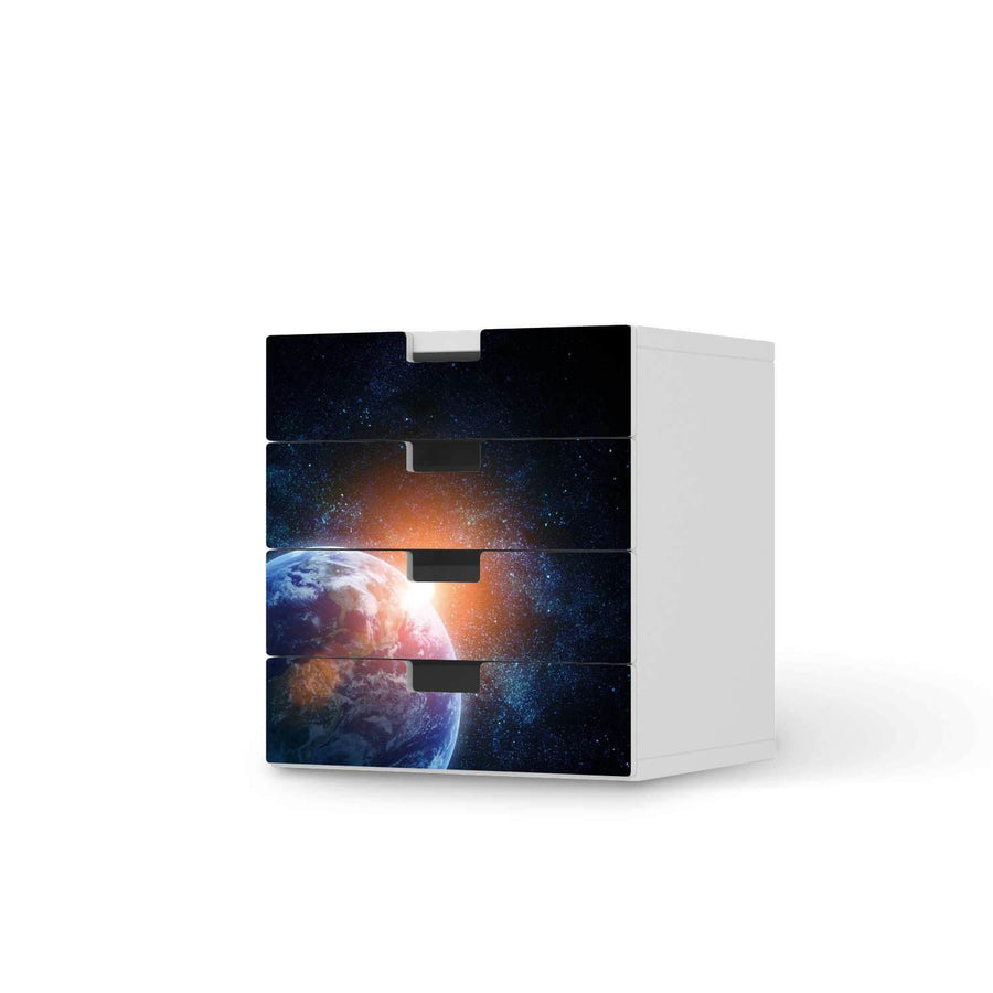 Klebefolie Sunrise - IKEA Stuva Kommode - 4 Schubladen  - weiss