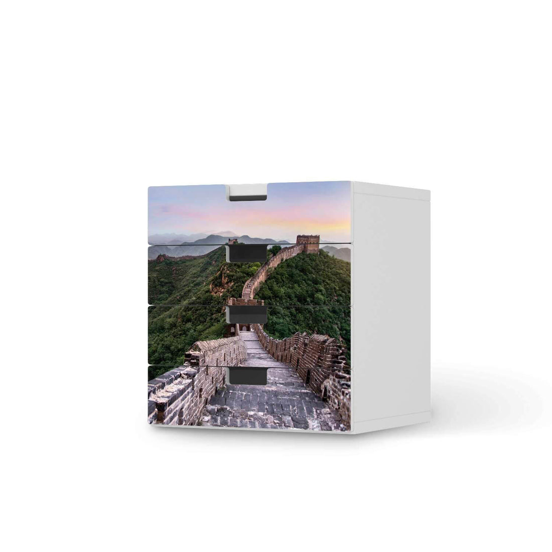 Klebefolie The Great Wall - IKEA Stuva Kommode - 4 Schubladen  - weiss