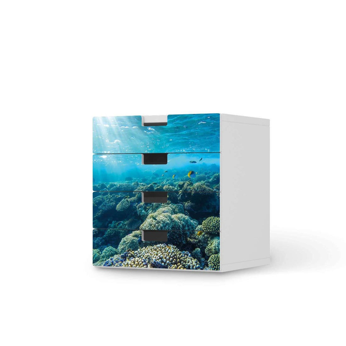 Klebefolie Underwater World - IKEA Stuva Kommode - 4 Schubladen  - weiss
