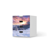 Klebefolie Zauberhafte Winterlandschaft - IKEA Stuva Kommode - 4 Schubladen  - weiss