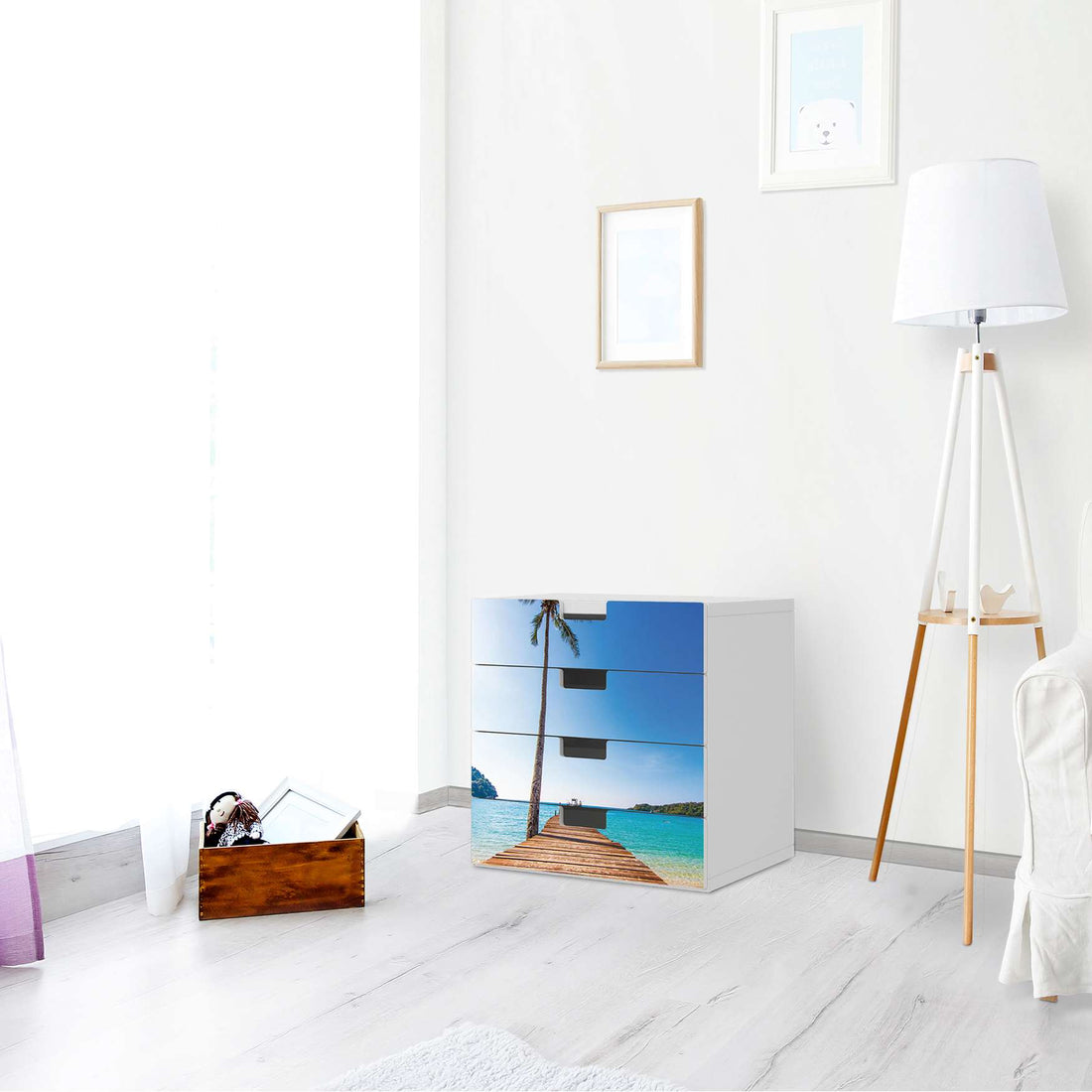 Klebefolie Caribbean - IKEA Stuva Kommode - 4 Schubladen - Wohnzimmer