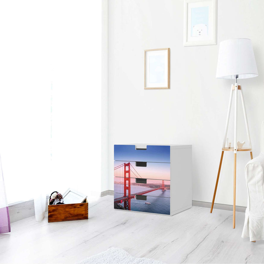 Klebefolie Golden Gate - IKEA Stuva Kommode - 4 Schubladen - Wohnzimmer