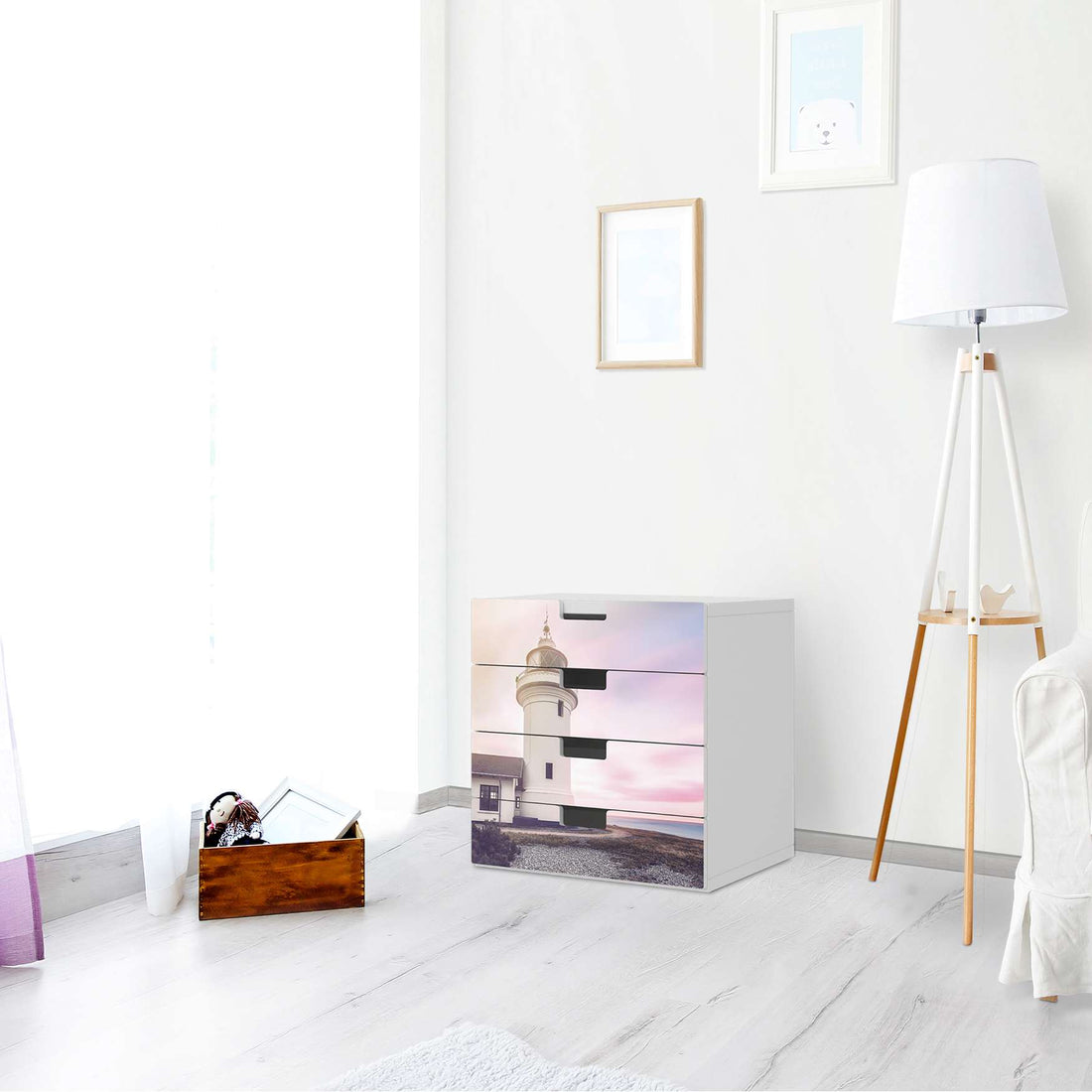 Klebefolie Lighthouse - IKEA Stuva Kommode - 4 Schubladen - Wohnzimmer
