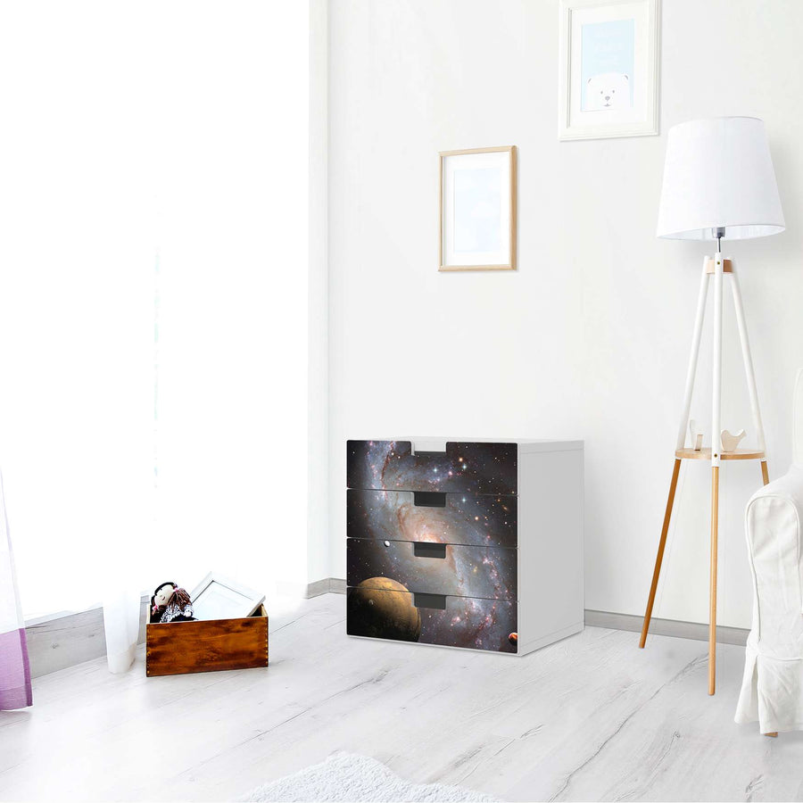 Klebefolie Milky Way - IKEA Stuva Kommode - 4 Schubladen - Wohnzimmer