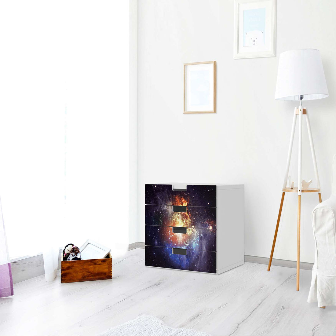 Klebefolie Nebula - IKEA Stuva Kommode - 4 Schubladen - Wohnzimmer