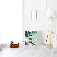 Klebefolie Palmen mint - IKEA Stuva Kommode - 4 Schubladen - Wohnzimmer
