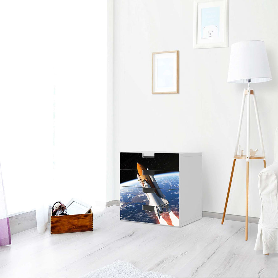 Klebefolie Space Traveller - IKEA Stuva Kommode - 4 Schubladen - Wohnzimmer