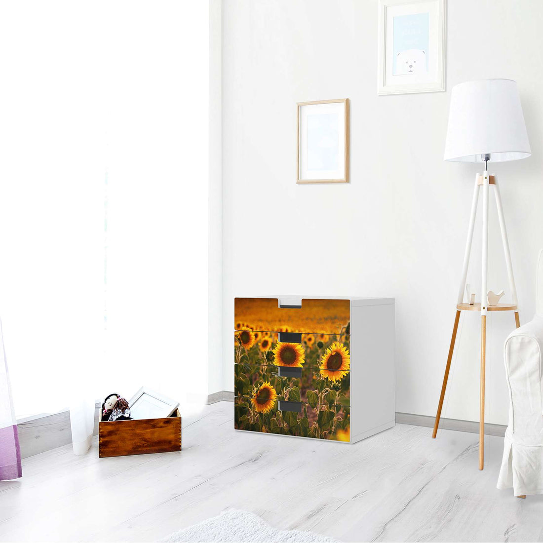Klebefolie Sunflowers - IKEA Stuva Kommode - 4 Schubladen - Wohnzimmer