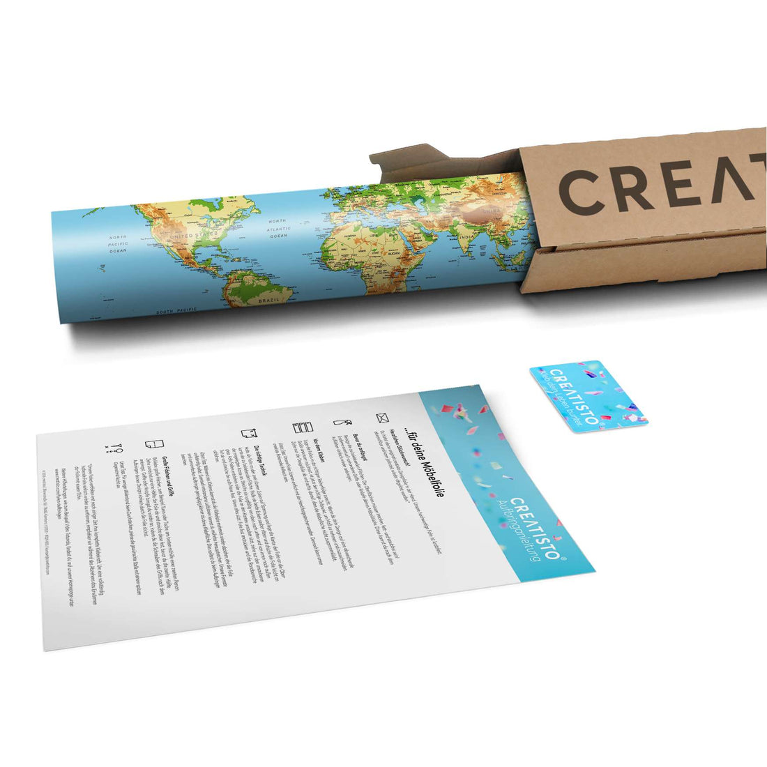 Klebefolie Geografische Weltkarte - Paket - creatisto pds2