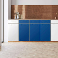 Küchenfolie -Blau Dark - Unterschrank 120x80 cm - Front