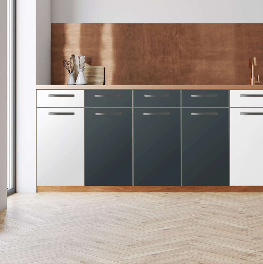 Küchenfolie -Blaugrau Dark - Unterschrank 120x80 cm - Front