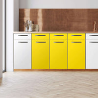 Küchenfolie -Gelb Dark - Unterschrank 120x80 cm - Front