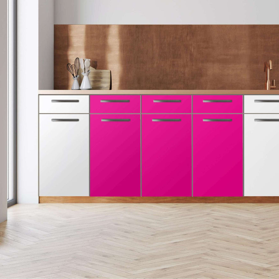 Küchenfolie -Pink Dark - Unterschrank 120x80 cm - Front